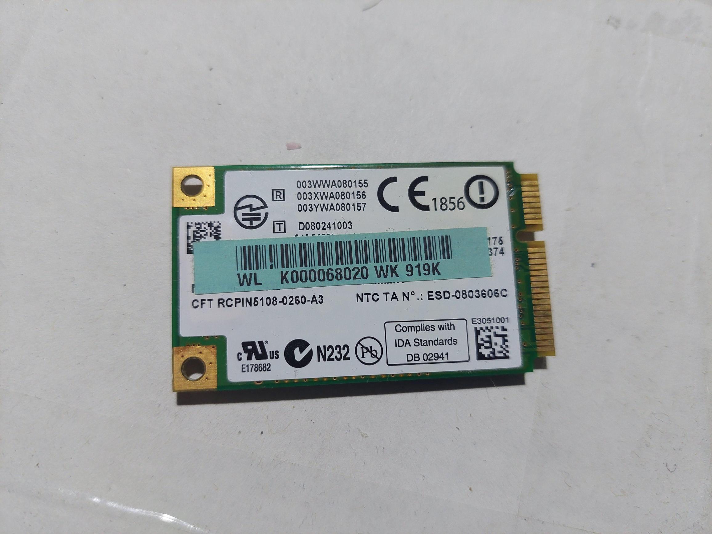 Intel WiFi Link 5100 A-B-G-N Mini PCIe Card 512AN-MMW 512AN-MMW Mini Wireless 