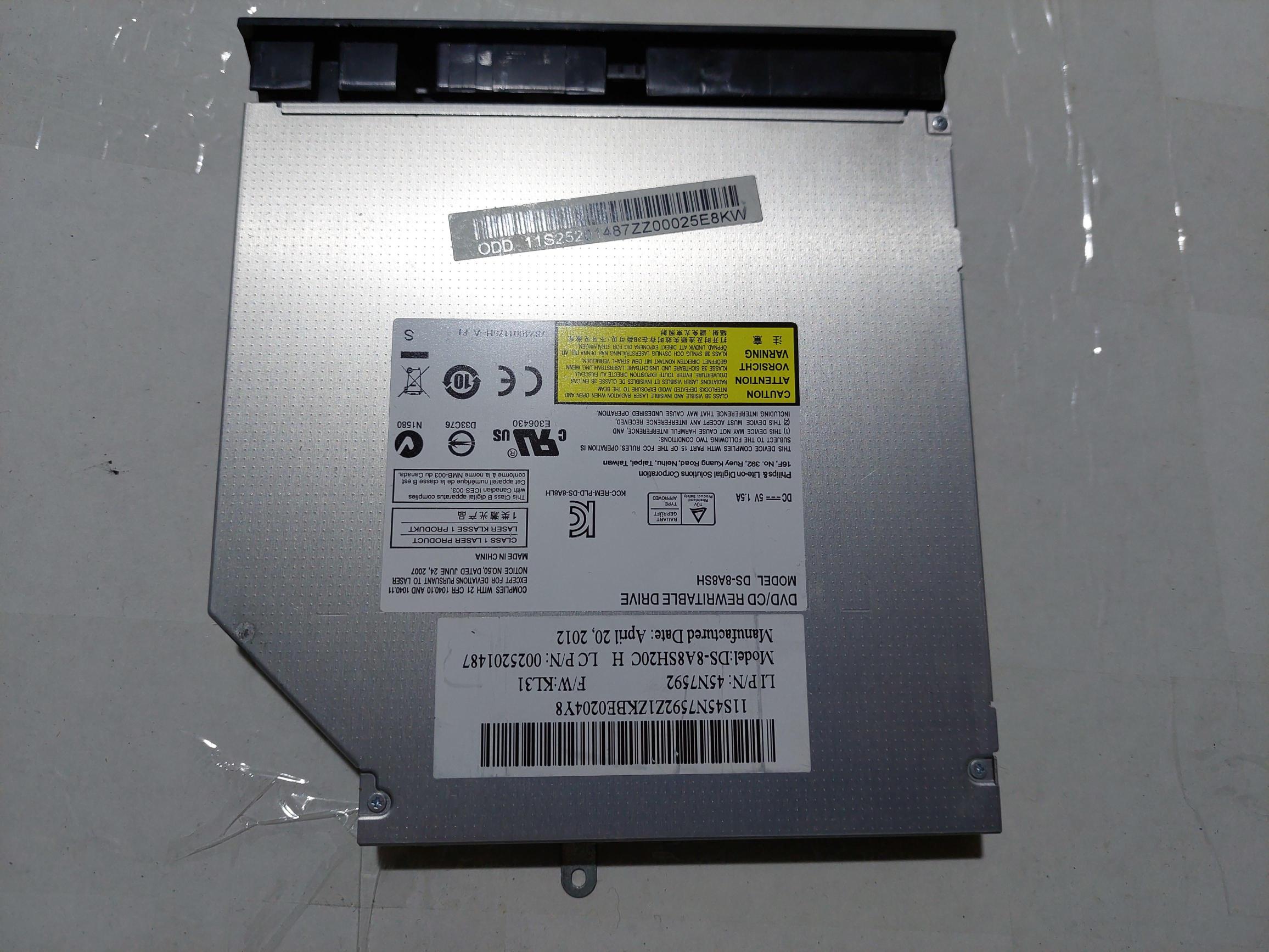 Lenovo Thinkpad L430 E530 E535  Dvd Sürücü DS-8A8SH20C 45N7592