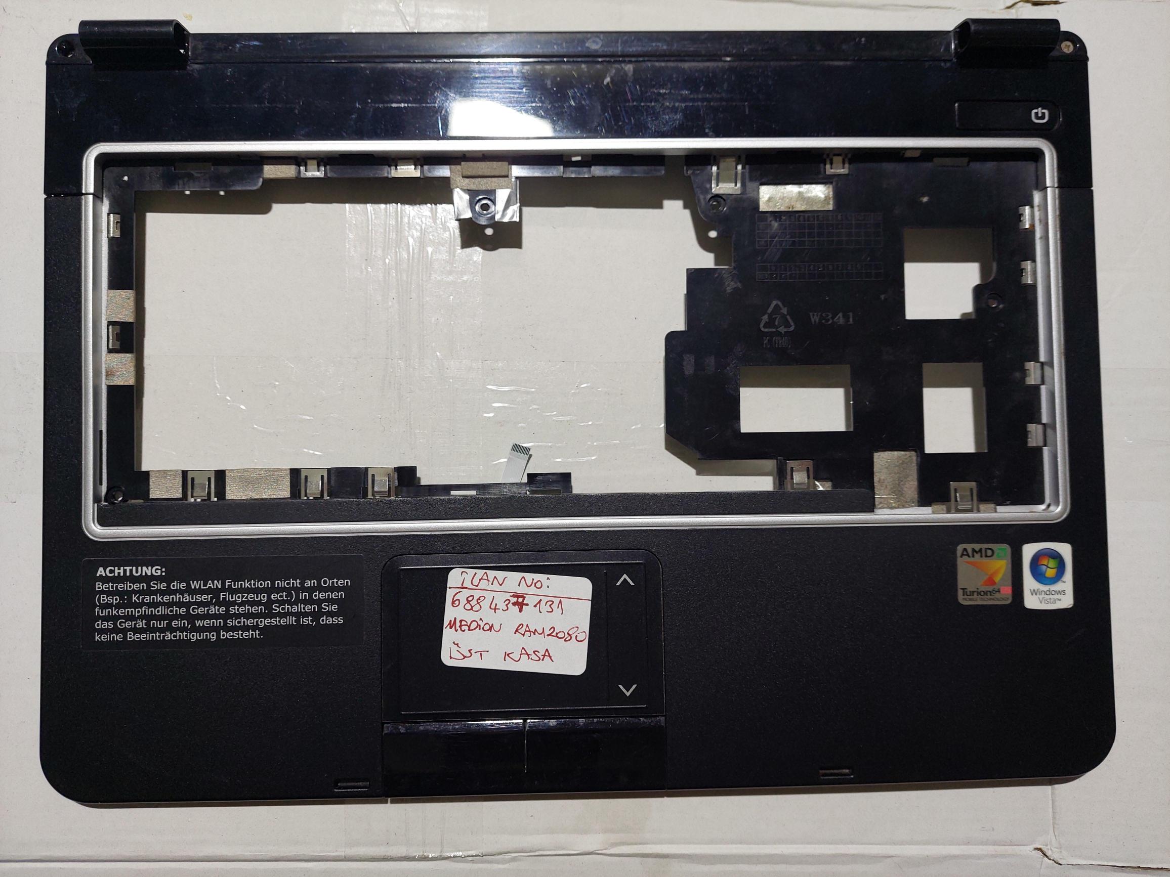 Gateway W340UA MX6447 ÜST KASA  (MEDION RAM 2080 ) ASUS A7T TOUCHPAD