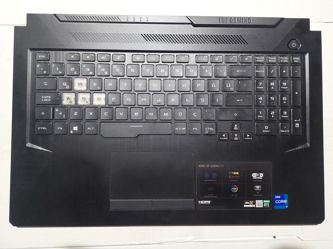 ASUS FX706H HX152 TUF GAMING F17 ÜST KASA KLAVYE WİFİ ANTEN TOUCHPAD TRACKPAD OPEN ACMA TUS VE KARTI