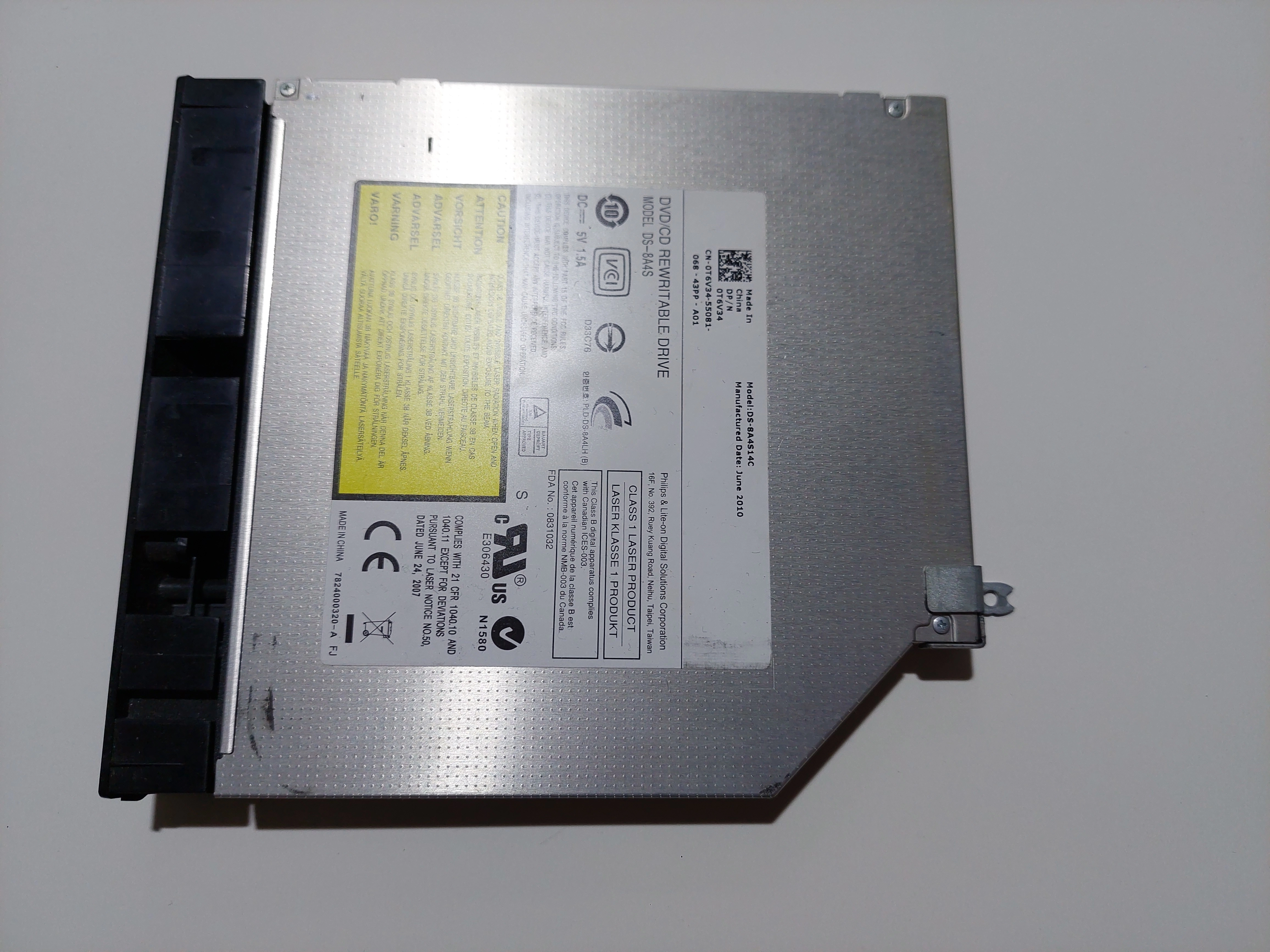 Dell%20Inspiron%20DS-8A4S14c%20DVD/CD%20%20Yazılabilir%20Sürücü%20SATA%200T6V34