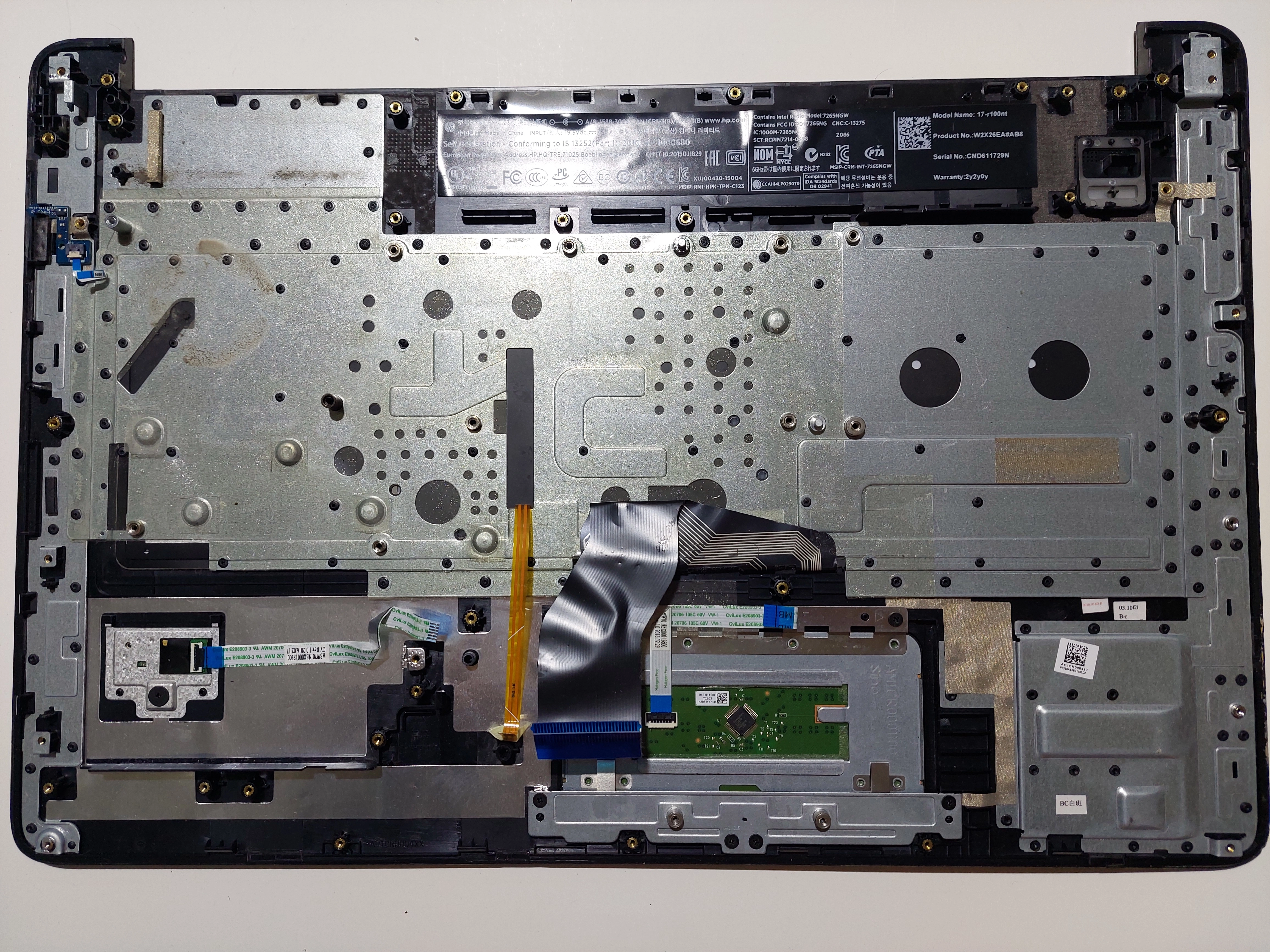Hp Envy 17 - R100NT  17-N 17-N110NA 17-N000NA 17-R100NT 17-N100NT Notebook Işıklı Klavyeli Üst Kasa W2X26EA AP1CR000410