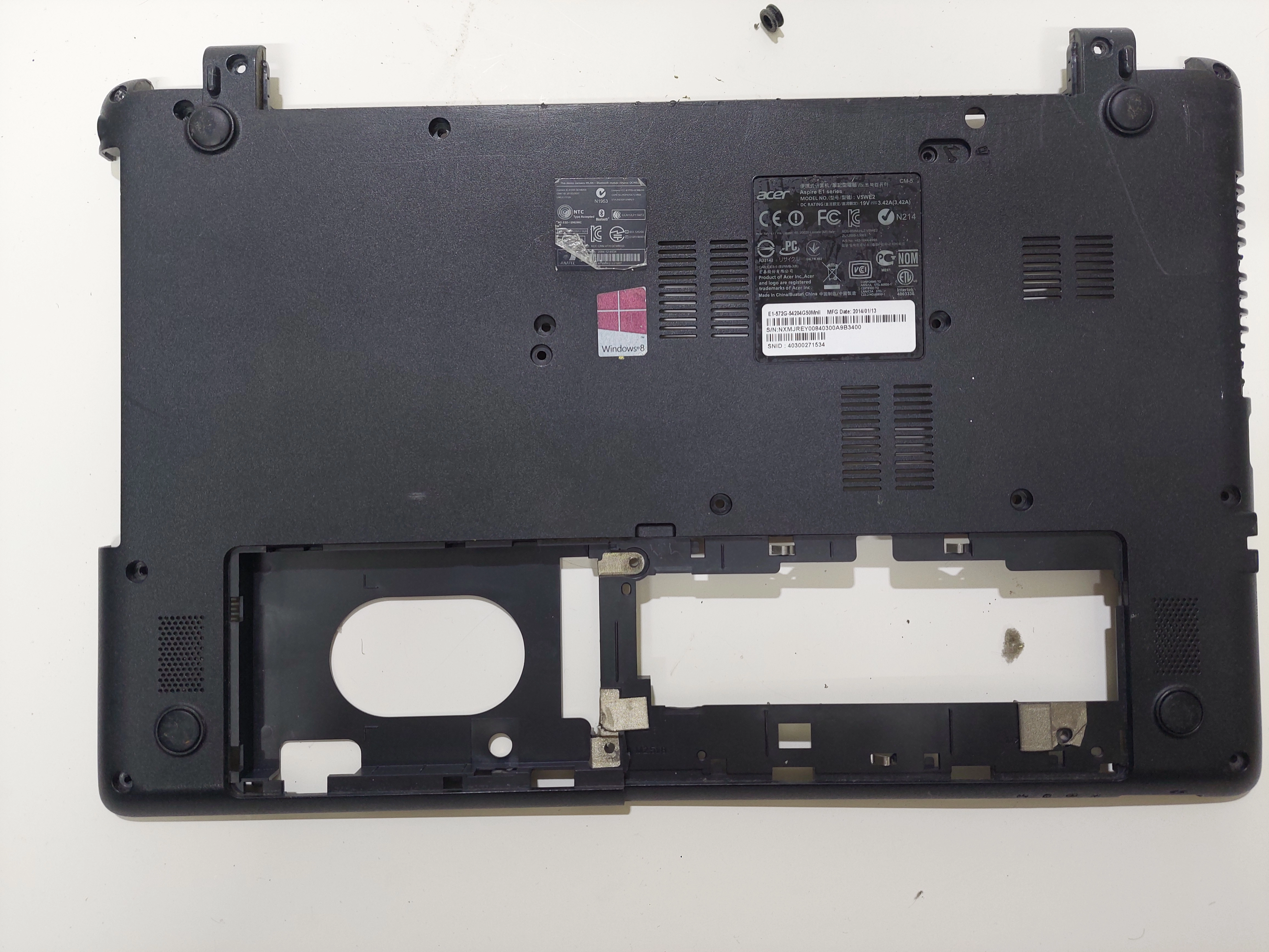 ACER V5WE2 ASPIRE E1 A0VR000F000 AP0VR000160A240 ALT KASA SİYAH