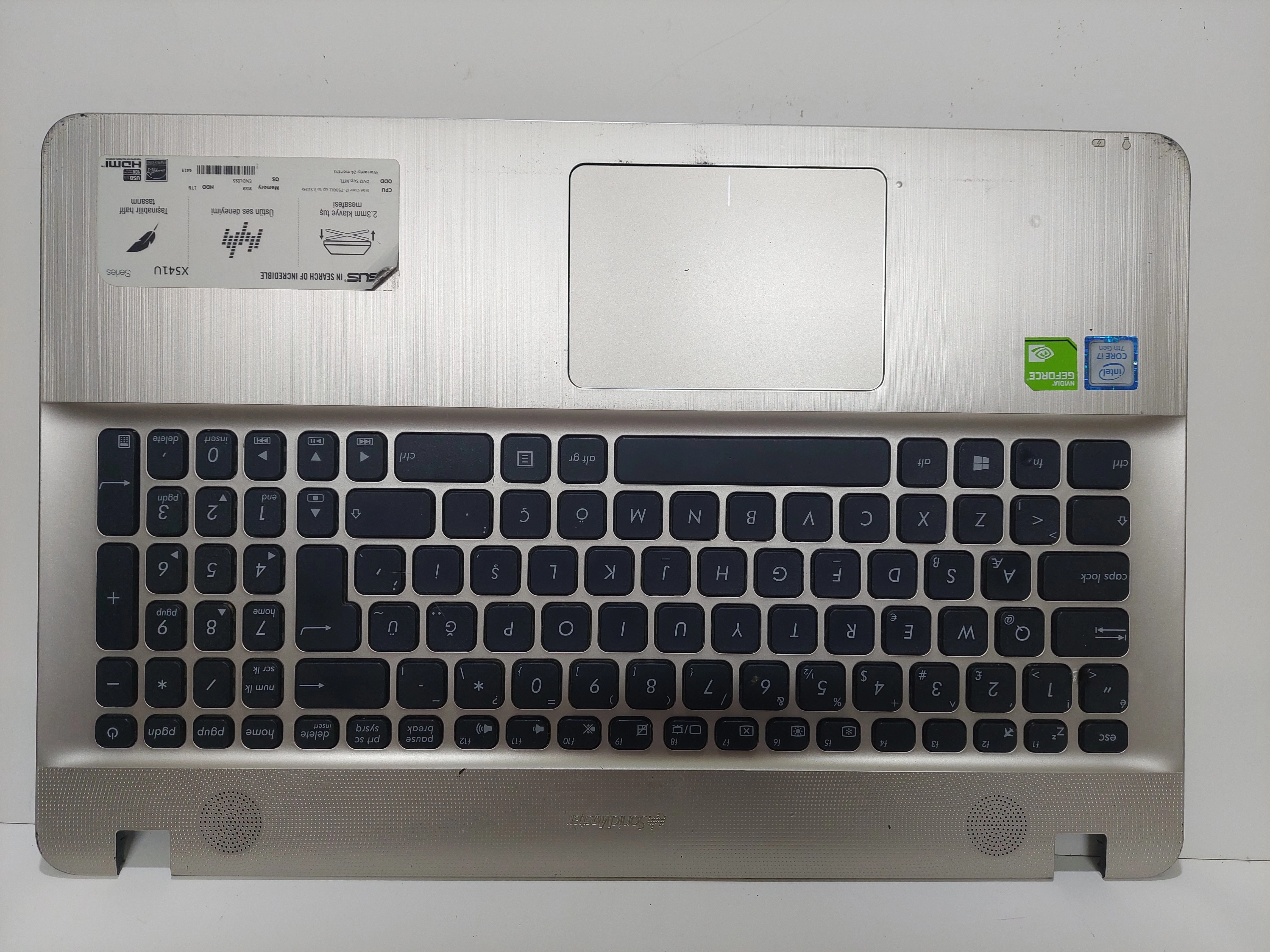 Asus K541 X541 K541U X541U X541UV ÜST KASA KLAVYE TOUHPAD 13NB0CG1AP1302