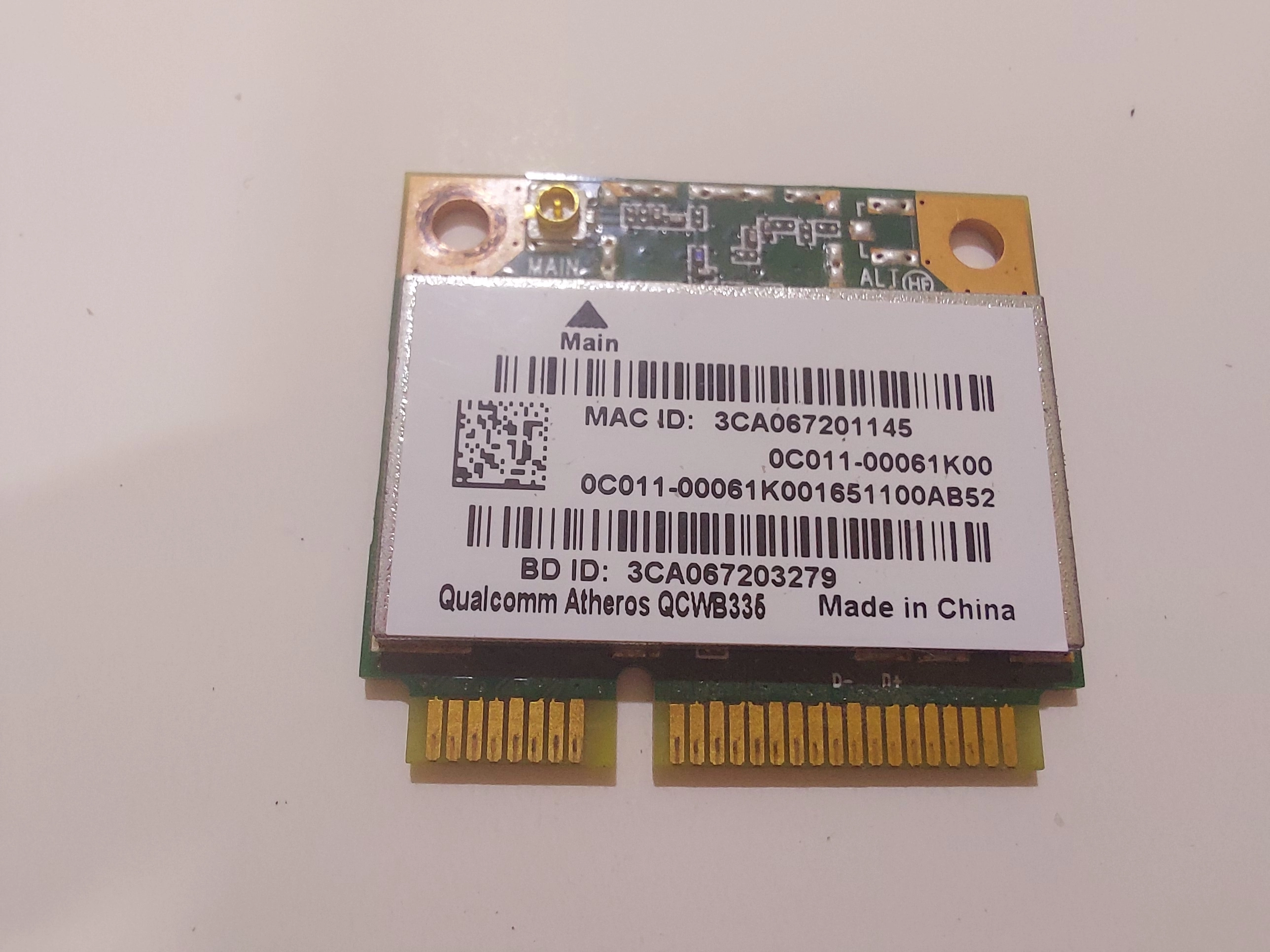  Atheros QCWB335 Kablosuz WLAN Wi-Fi Kartı Wifi 802.11 b/g/n + Bluetooth 4.0 IEEE