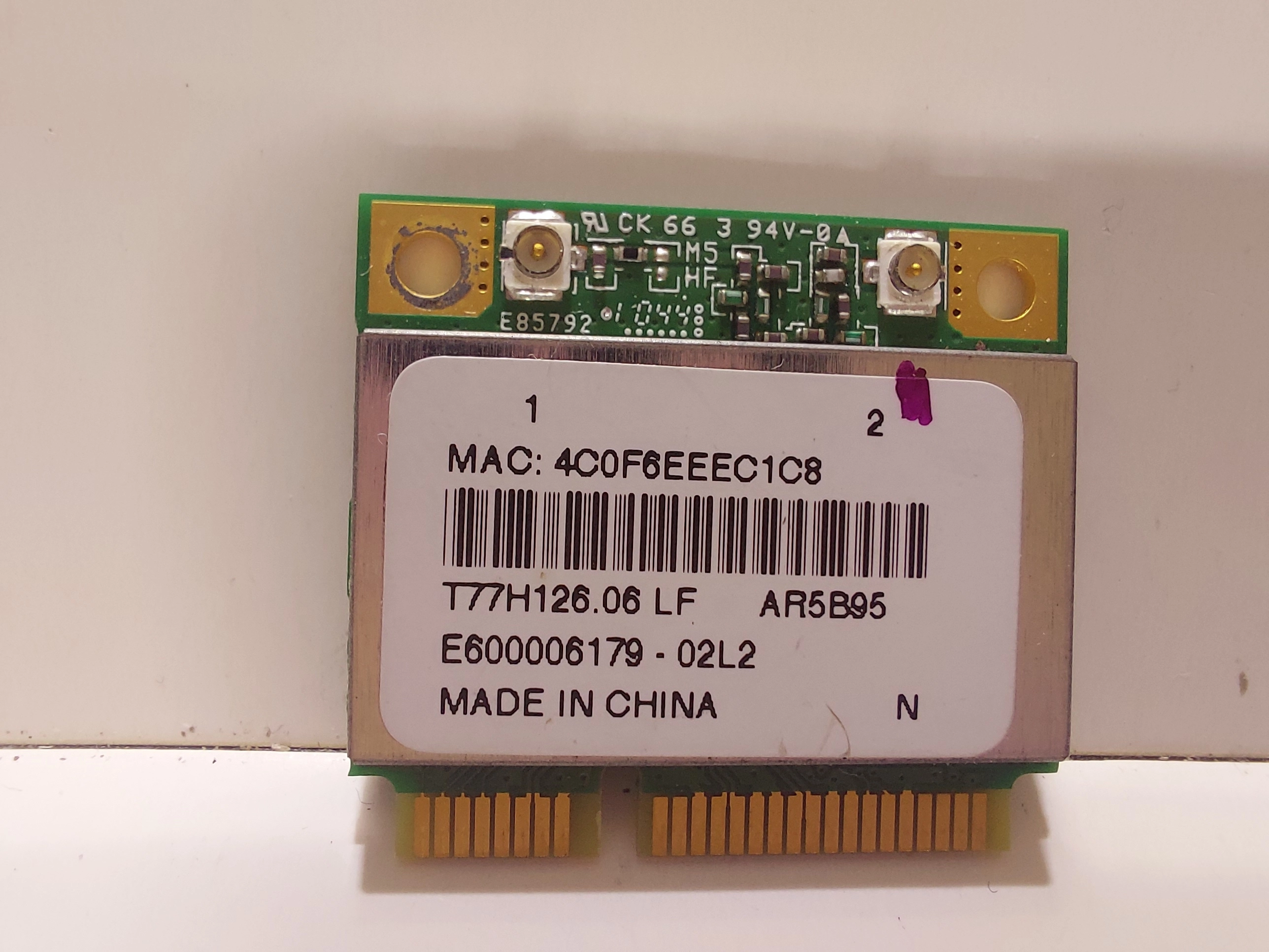 Sony VAIO PCG-61211T  WiFi Kartı T77H126.00 AR5B95 