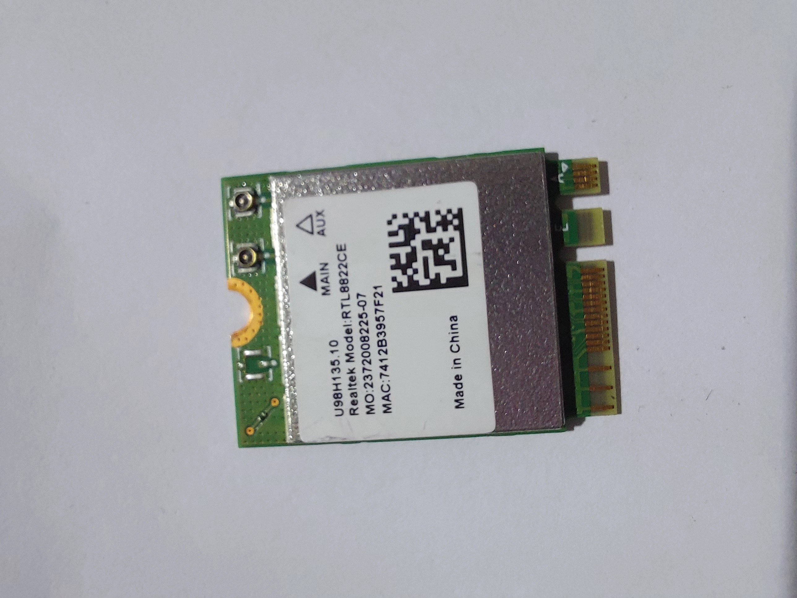 REALTEK RTL8822CE Kablosuz Ağ Kartı, 2.4G/5GHz Çift Bantlı WiFi 5, Bluetooth 5.0