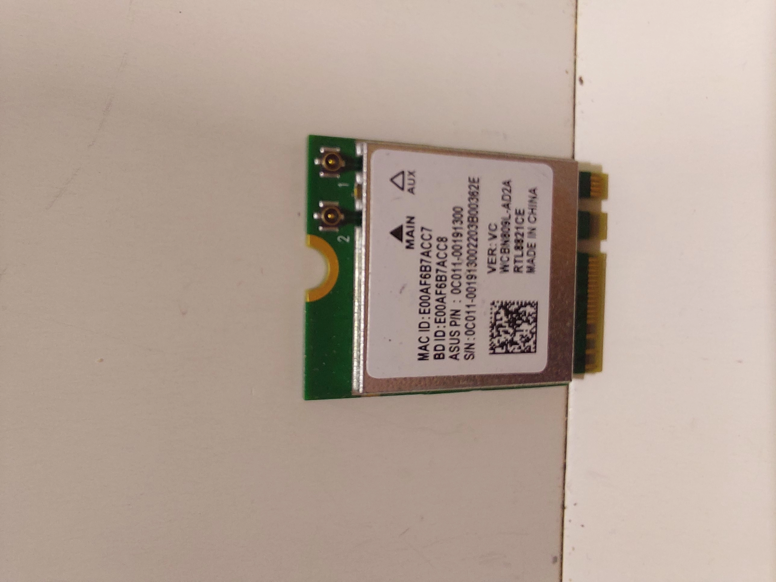 Asus Vivobook Go Kablosuz WiFi Kartı 0C011-00191300 RTL8821CE 802.11 230