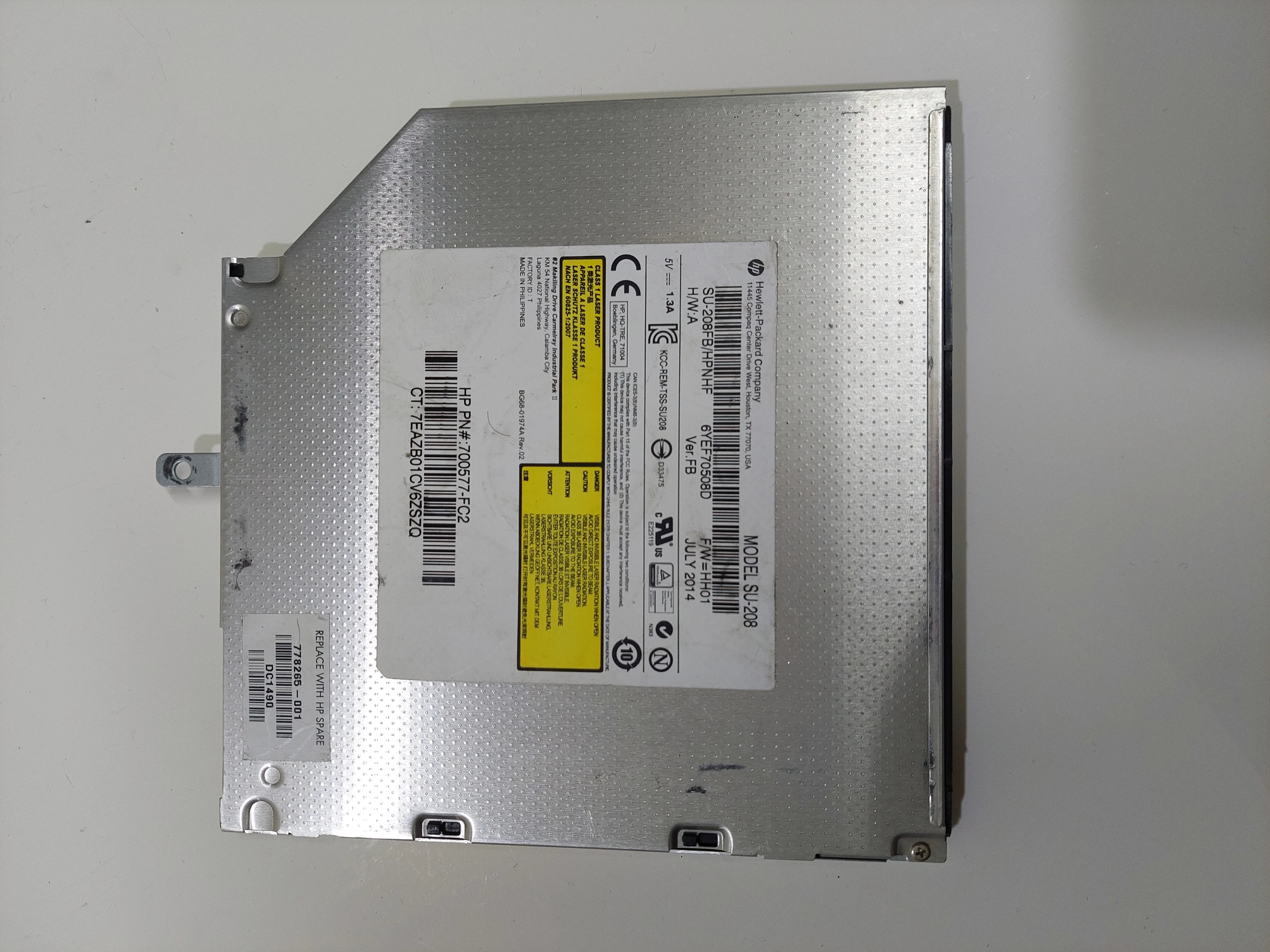 HP%20SU-208%20HPMHF%20Dahili%20Optik%20Disk%20Sürücüsü%20DVD%20CD%20768471-001