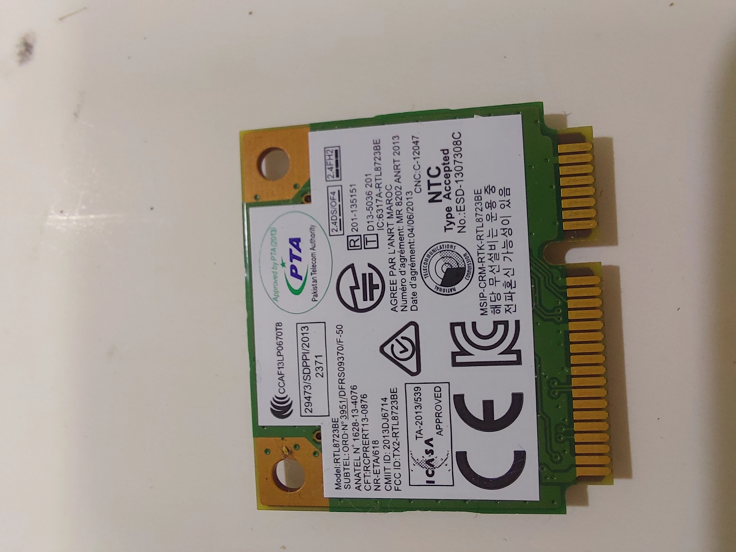 Motherboard Realtek Rtl8723be WIFI KART