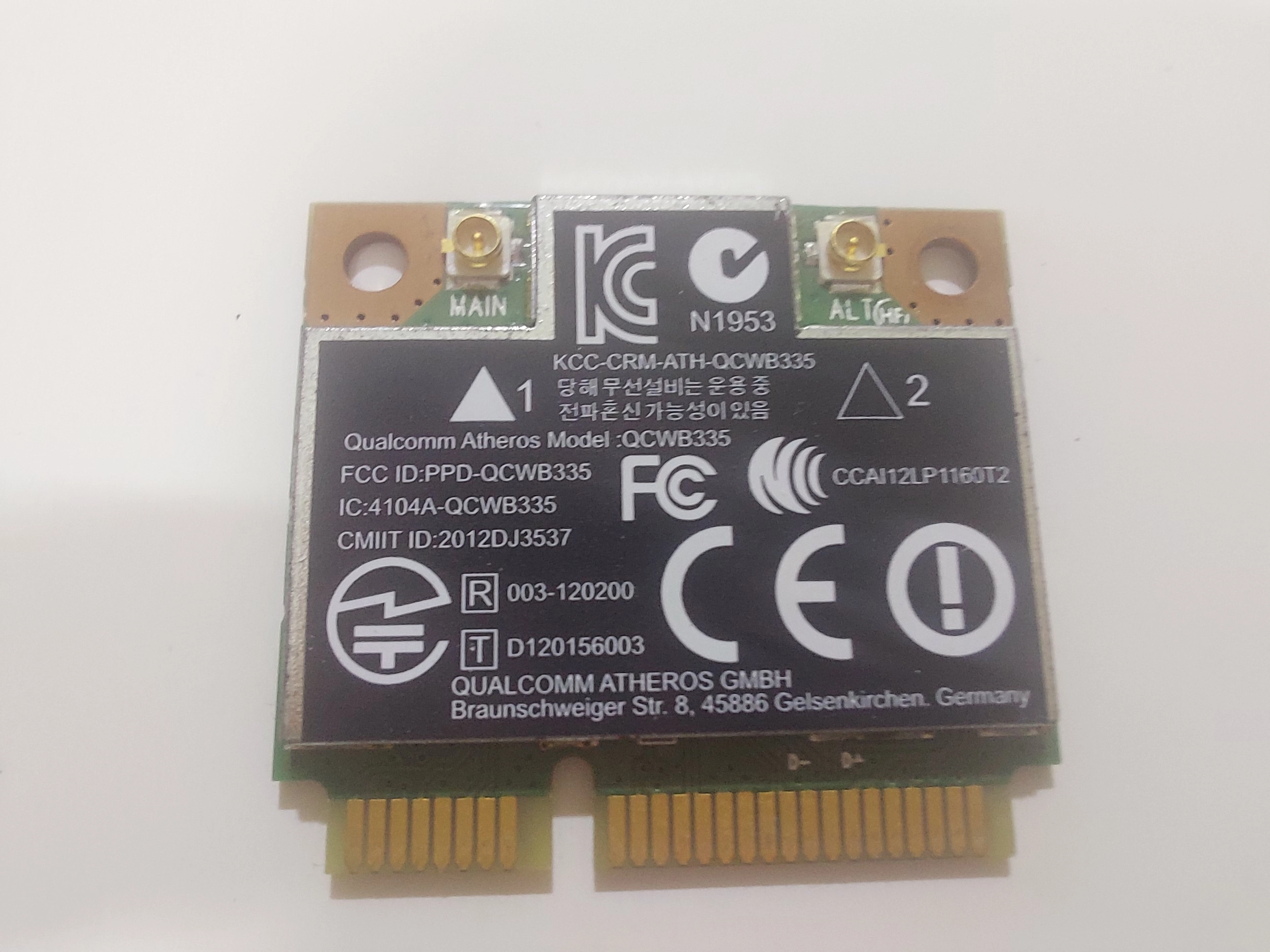  Atheros QCWB335 WiFi + Bluetooth BT 4.0 Mini PCI-E Kablosuz Kartı 