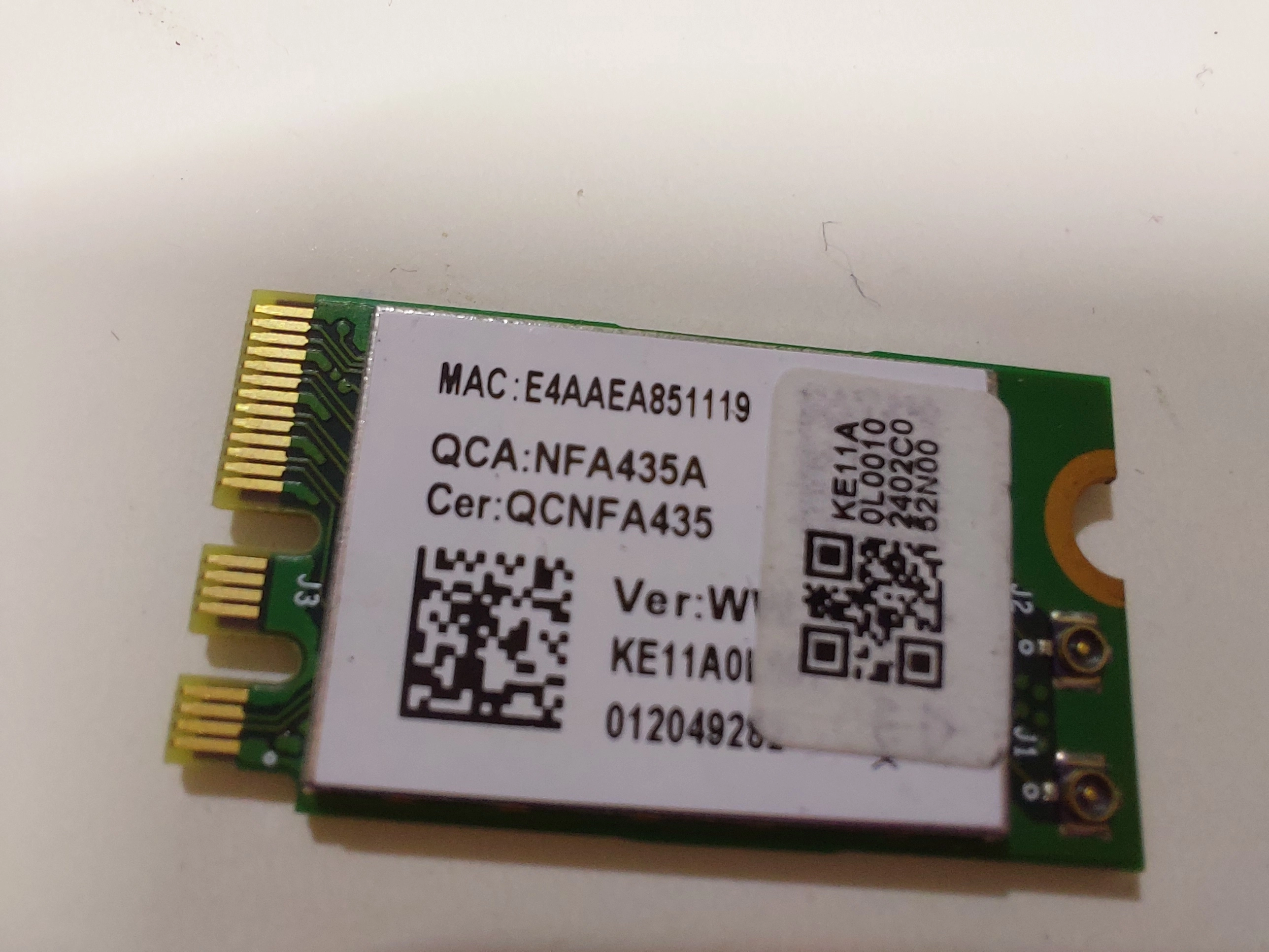 ANATEL QCA9377 QCNFA435 802.11AC 2.4G / 5G NGFF için 