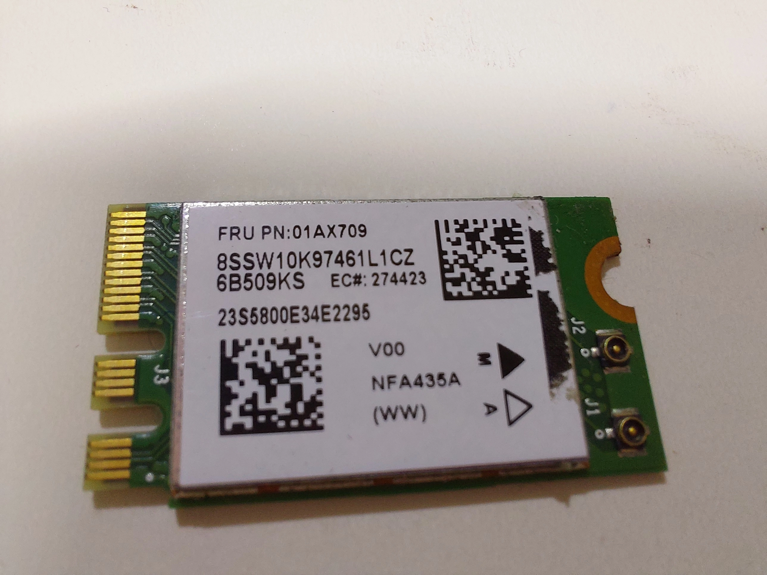 WIFI Adaptör Kartı QCA9377 QCNFA435 802.11AC 2.4G / 5G NGFF