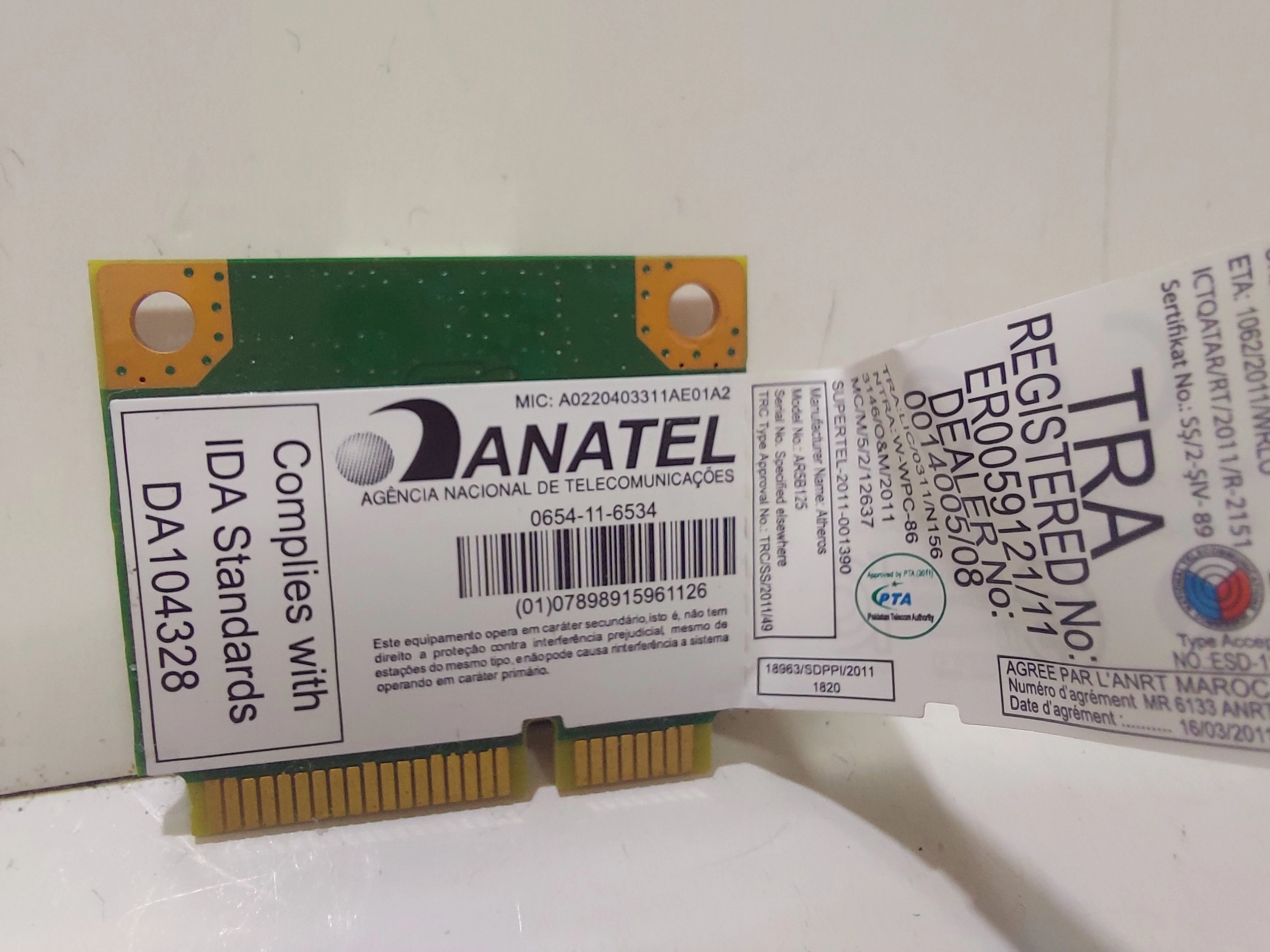 ATHEROS AR5B125 ACER 5733  WIFI KARTI