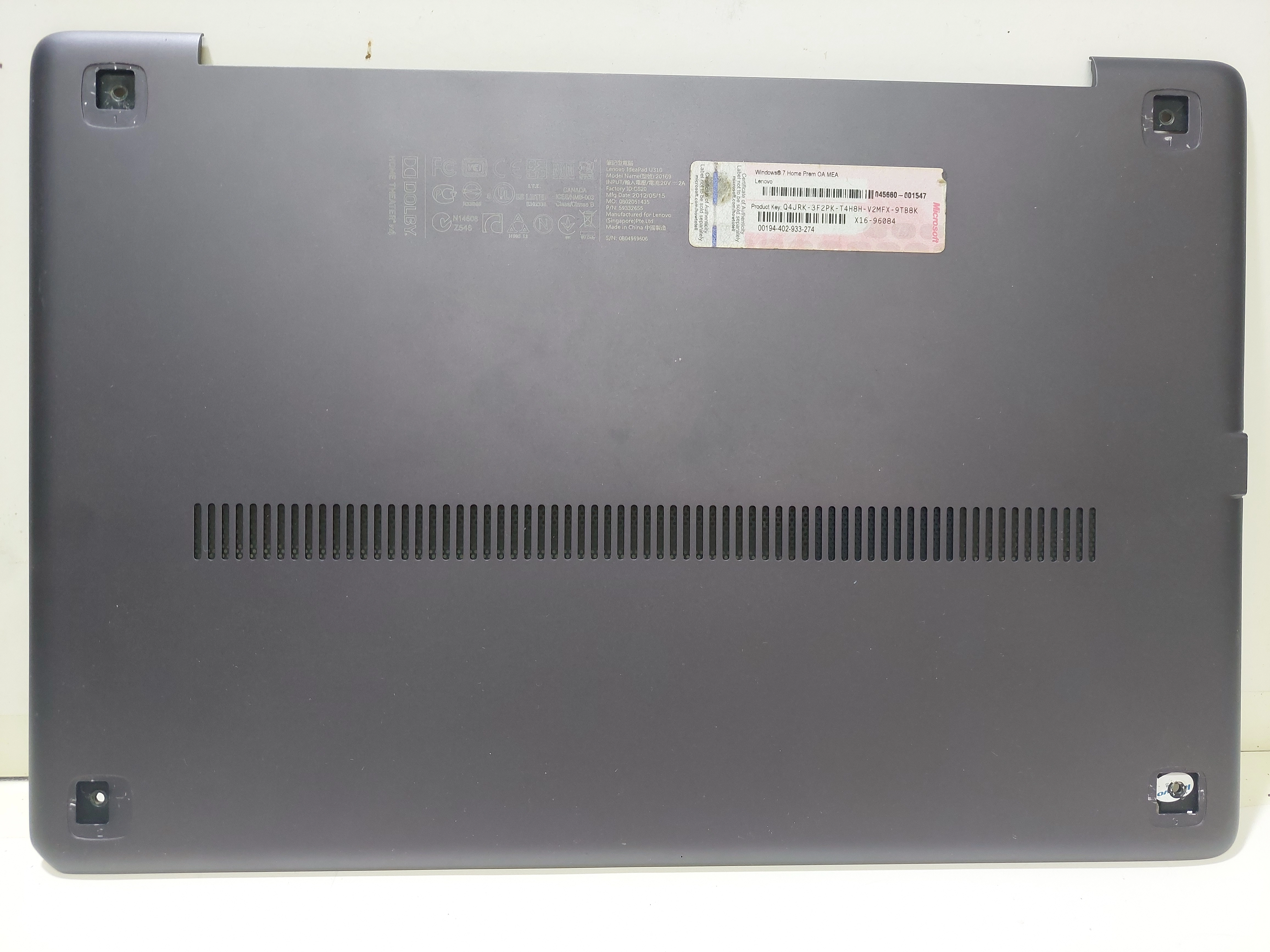 Lenovo ideapad U310 3CLZ7LCLV00 /ALT KASA  3ALZ7BALV00