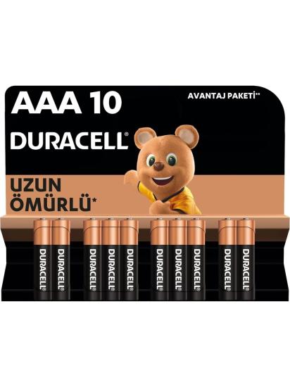Duracell Alkalin AAA İnce Kalem Pil, 1,5 V LR03/MN2400, 10’lu paket