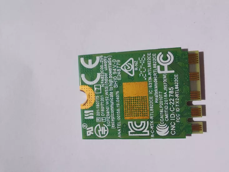 REALTEK RTL8822CE Kablosuz Ağ Kartı, 2.4G/5GHz Çift Bantlı WiFi 5, Bluetooth 5.0