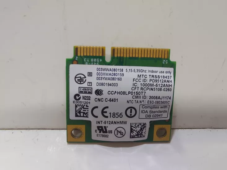 Intel Wifi Kartı 5100 Yarım Boy MiniPCI-e 512AN_HMW 300m 