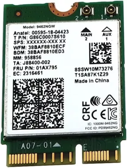 Intel 9462NGW Dual Band Kablosuz-AC 9462 CNVio M.2 802.11ac WLAN Bluetooth 5.1 WiFi Kartı SW10M73276 8SSW10M73276 G