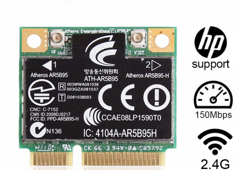 Atheros AR5B95-H ATH-AR5B95 150 Mbps Mini PCI-E 2.4G 802.11 b/g/n Ağ Kartı 