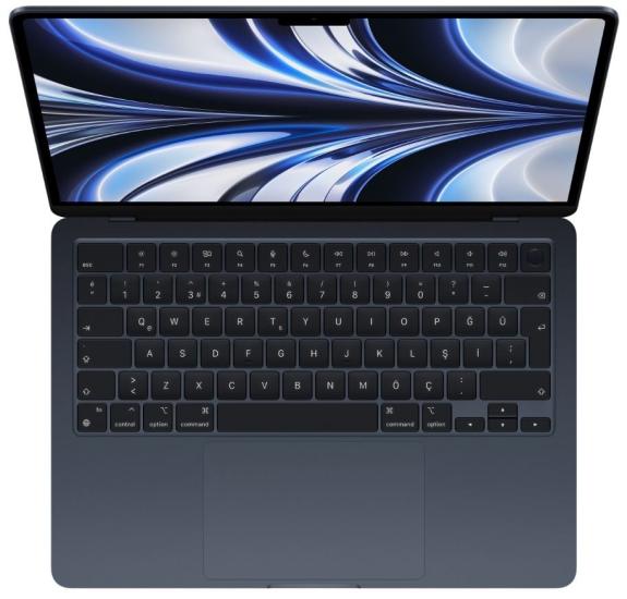 Apple MacBook Air M2 Çip 8GB 256GB SSD macOS 13’’ Taşınabilir Bilgisayar Gece Yarısı MLY33TU/A